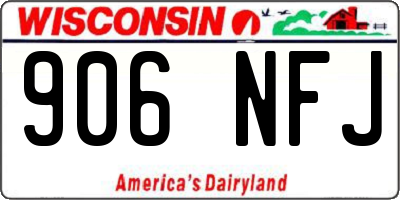 WI license plate 906NFJ