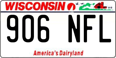WI license plate 906NFL