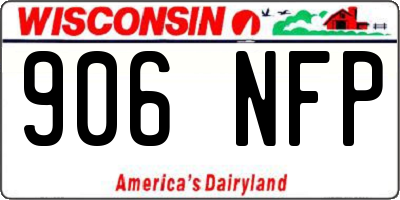 WI license plate 906NFP