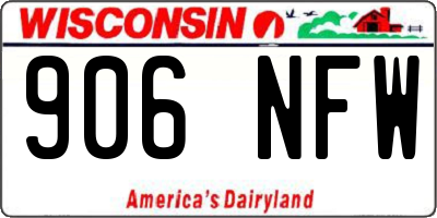 WI license plate 906NFW