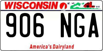 WI license plate 906NGA