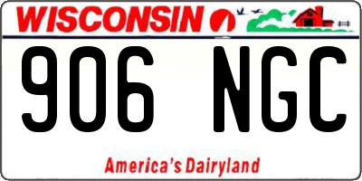 WI license plate 906NGC