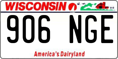 WI license plate 906NGE