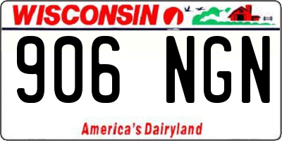 WI license plate 906NGN