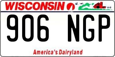 WI license plate 906NGP