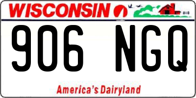 WI license plate 906NGQ