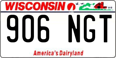 WI license plate 906NGT