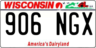 WI license plate 906NGX