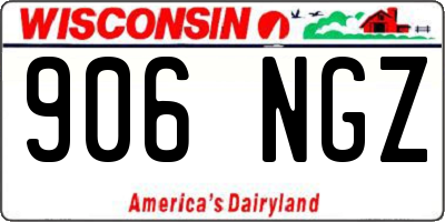 WI license plate 906NGZ