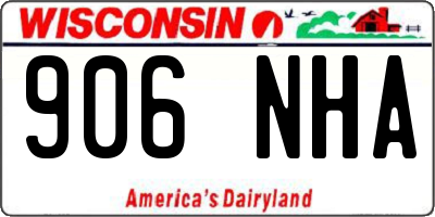 WI license plate 906NHA