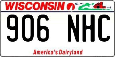 WI license plate 906NHC