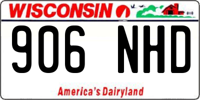 WI license plate 906NHD