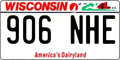 WI license plate 906NHE