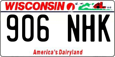 WI license plate 906NHK