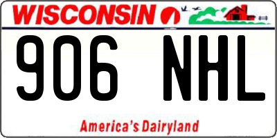 WI license plate 906NHL