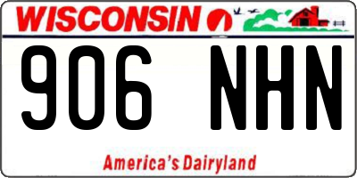 WI license plate 906NHN