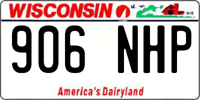 WI license plate 906NHP