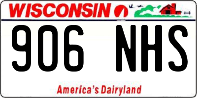 WI license plate 906NHS