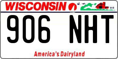 WI license plate 906NHT