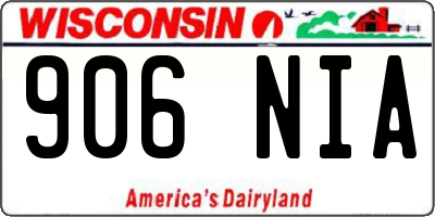WI license plate 906NIA