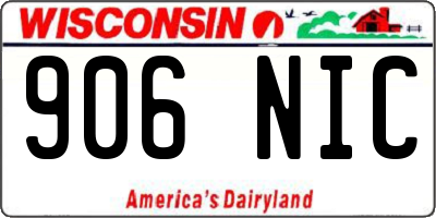WI license plate 906NIC