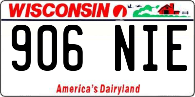 WI license plate 906NIE