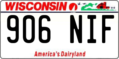 WI license plate 906NIF