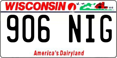 WI license plate 906NIG