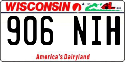 WI license plate 906NIH