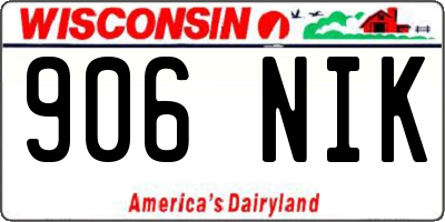 WI license plate 906NIK