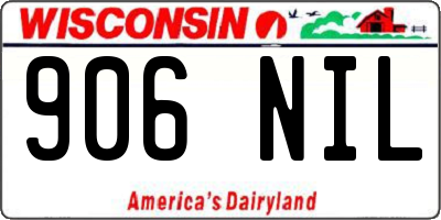 WI license plate 906NIL
