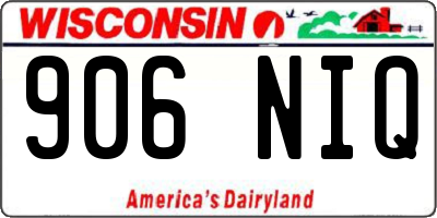 WI license plate 906NIQ