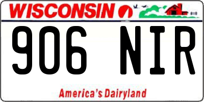 WI license plate 906NIR