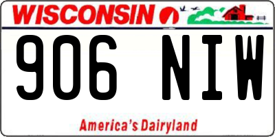 WI license plate 906NIW