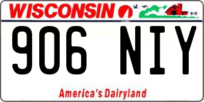 WI license plate 906NIY