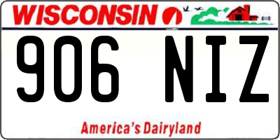 WI license plate 906NIZ