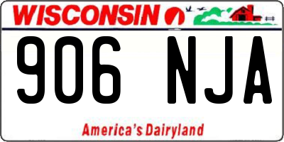 WI license plate 906NJA