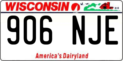 WI license plate 906NJE