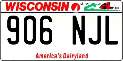 WI license plate 906NJL