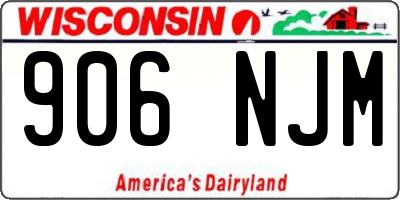 WI license plate 906NJM