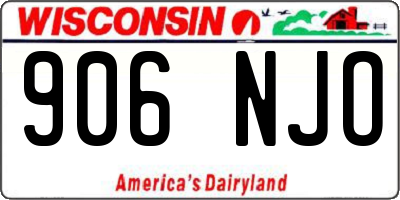 WI license plate 906NJO