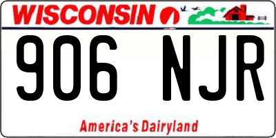 WI license plate 906NJR
