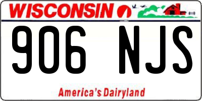WI license plate 906NJS
