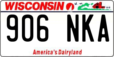 WI license plate 906NKA