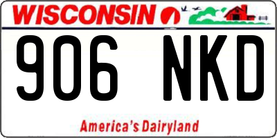 WI license plate 906NKD