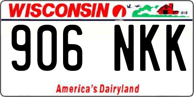 WI license plate 906NKK