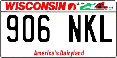 WI license plate 906NKL