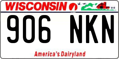 WI license plate 906NKN