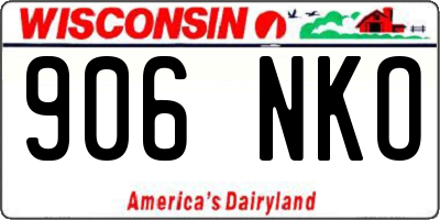 WI license plate 906NKO