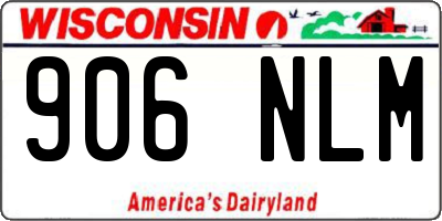 WI license plate 906NLM